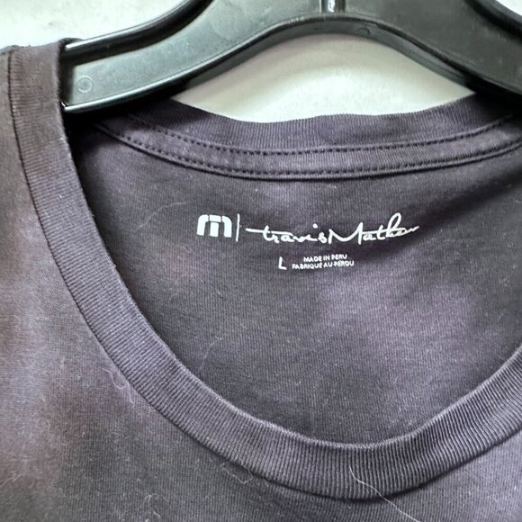 Travis Matthew Tee Shirt Size Large Blue Tie Dyed Bleached Tied Dyed Black - Picture 3 of 6